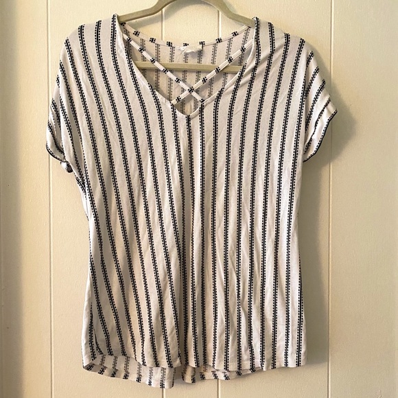 The Workshop Tops - Black and white striped blouse